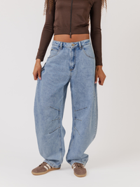 Barrel Leg Denim Pant