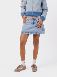 Mid Rise Denim Skirt