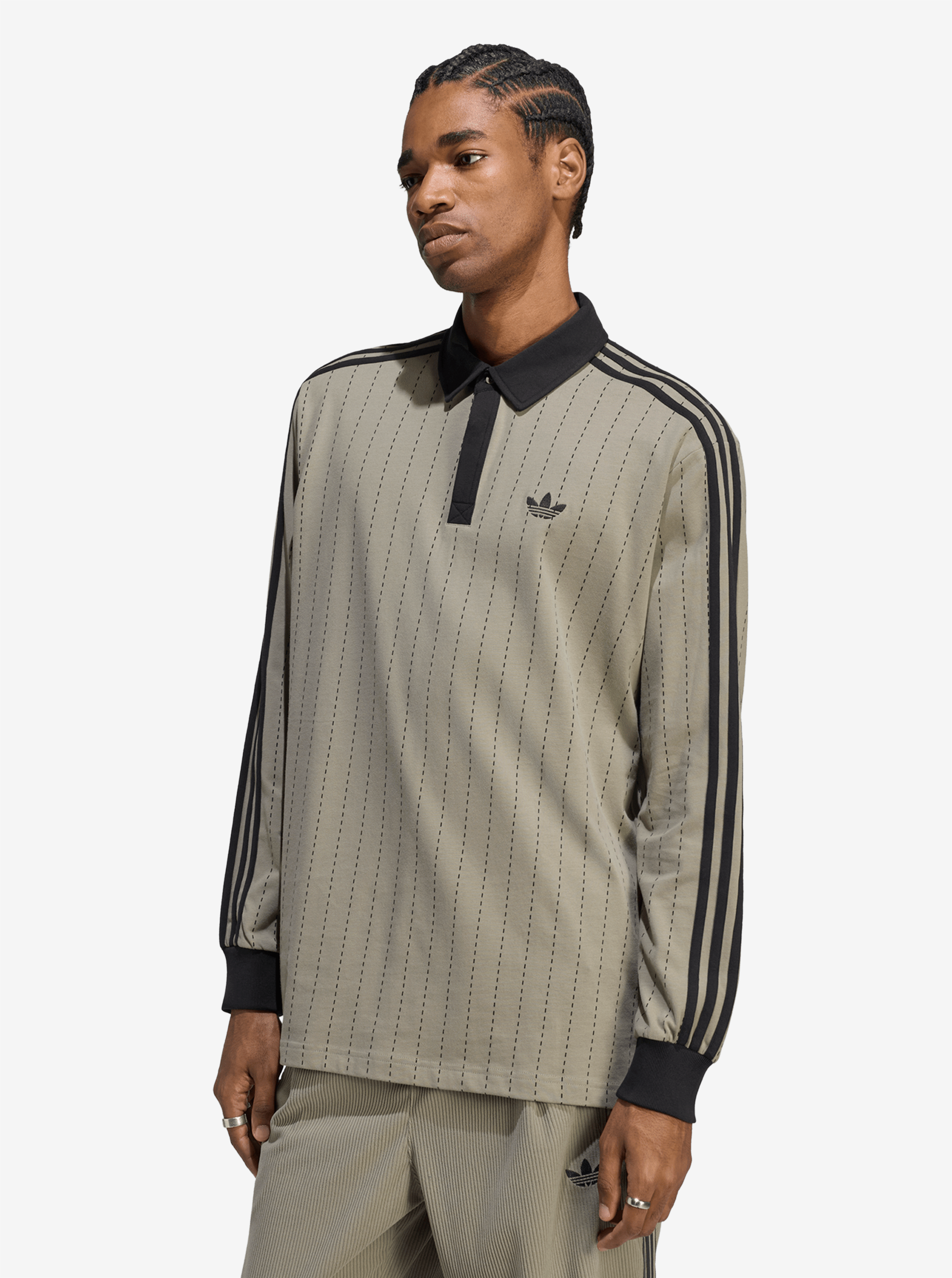 Pinstripes Longsleeve Polo Shirt