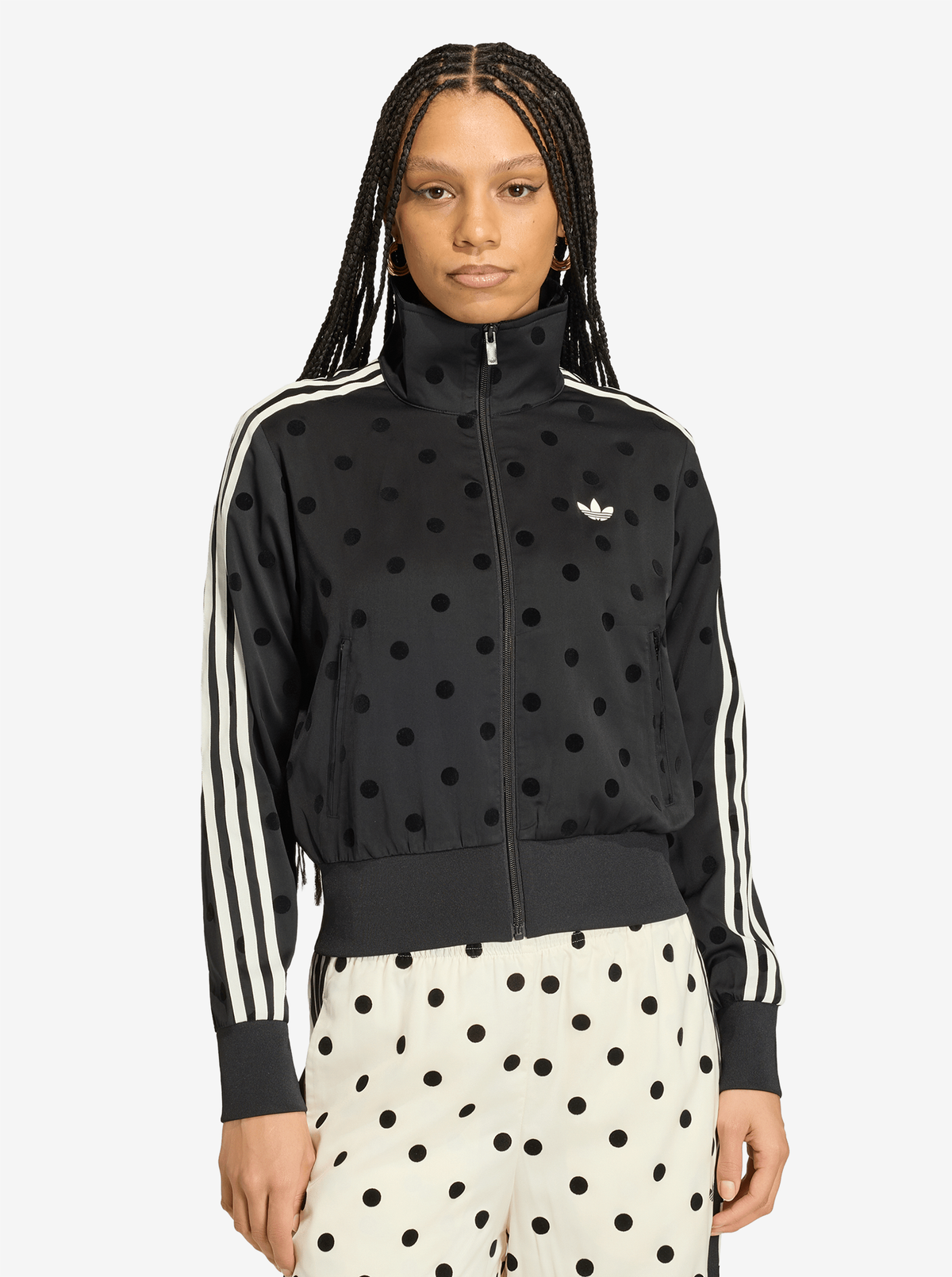 Satin Polka Dots Track Tops