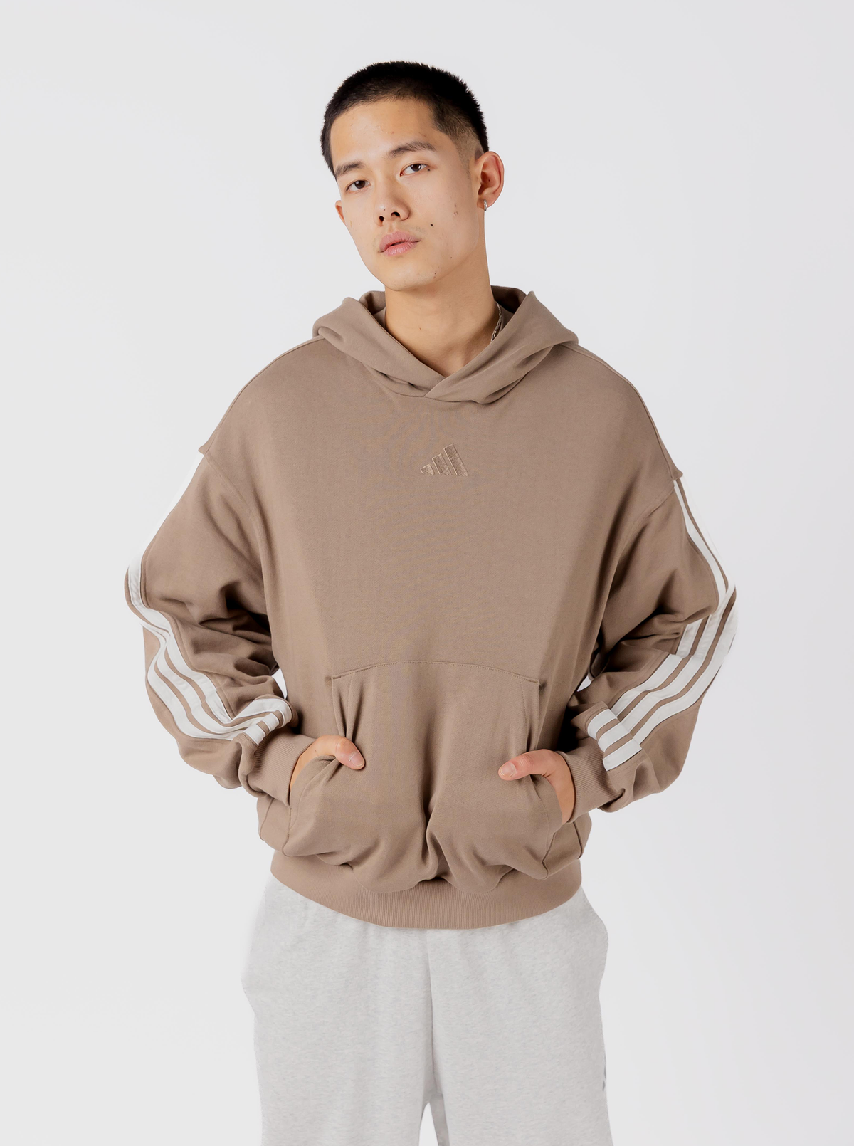 Knit 3-Stripes Hoodie
