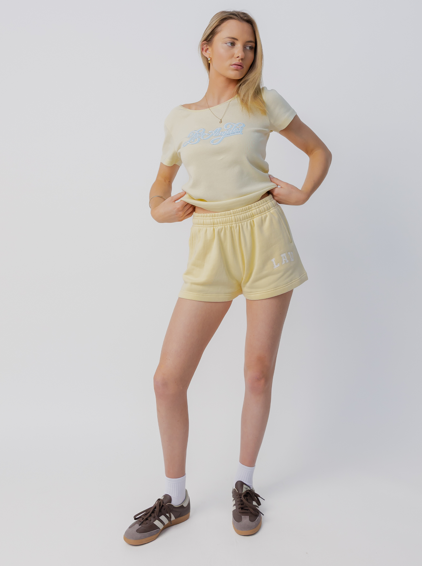 Applique Fleece Short