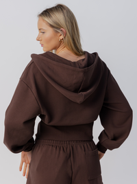 Cinched Zip Through Hoodie