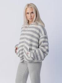 Stripe Knit Hoodie