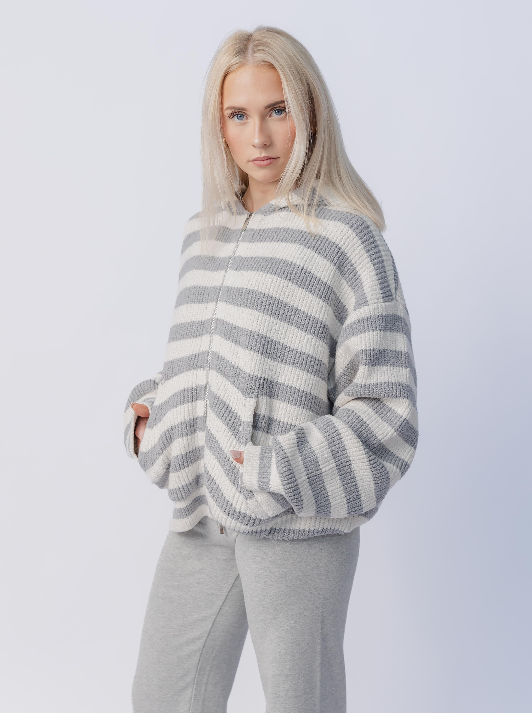 Stripe Knit Hoodie