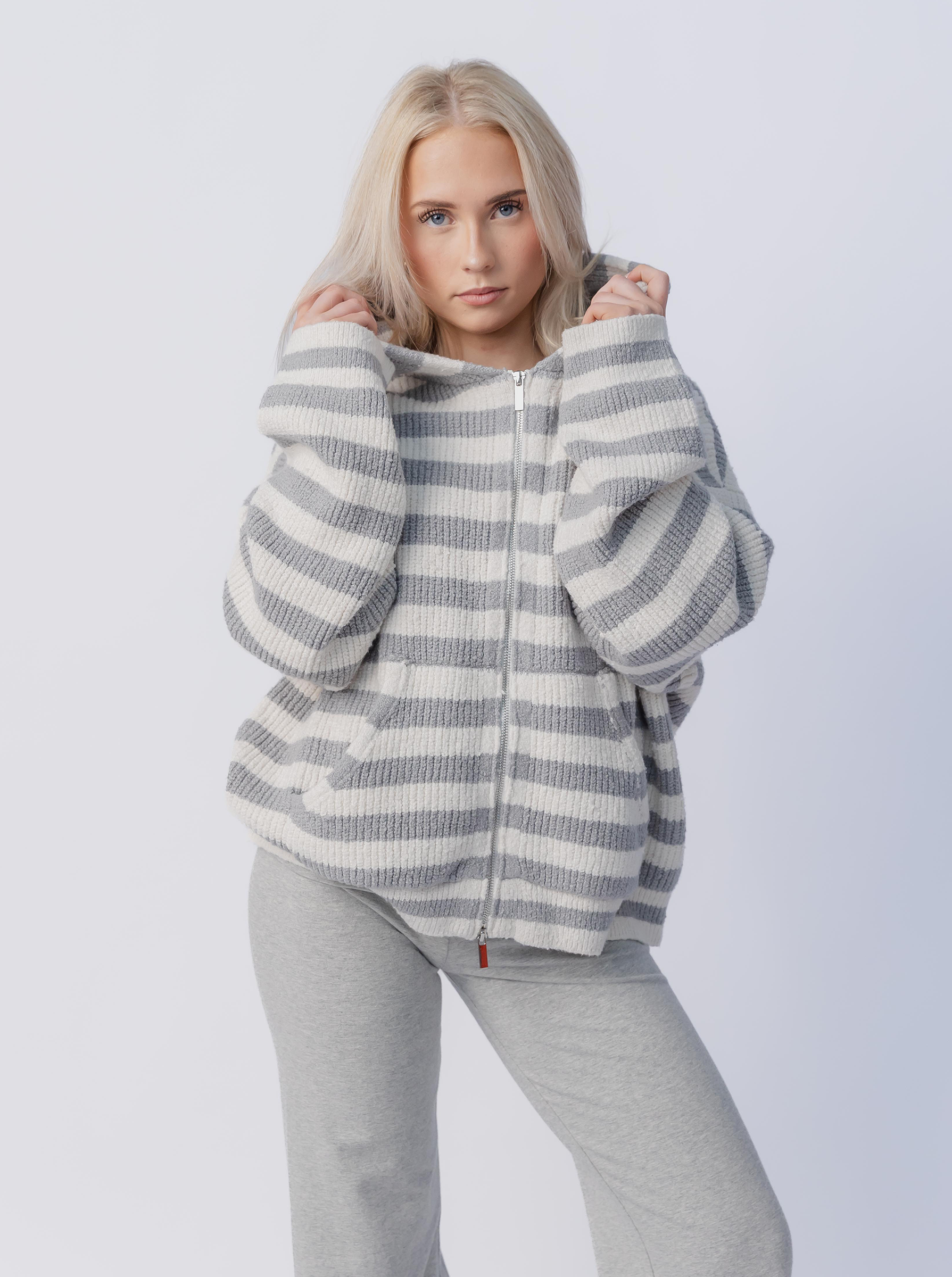 Stripe Knit Hoodie