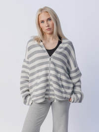 Stripe Knit Hoodie