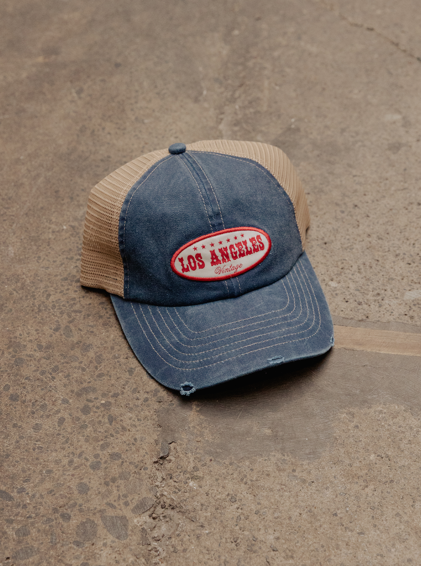 Patch Distressed Trucker Cap