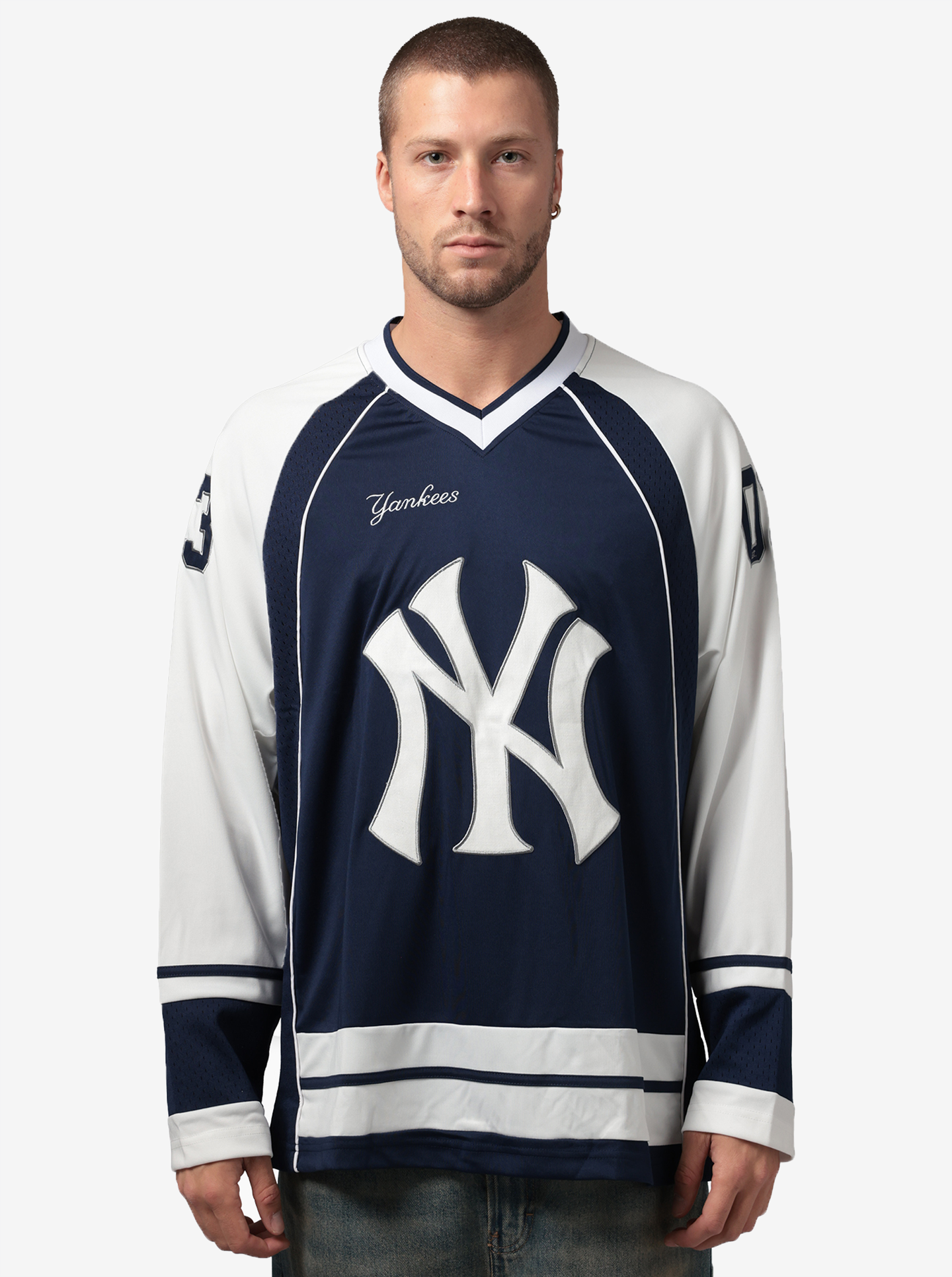 Yankees Mixed Mesh Long Sleeve Jersey