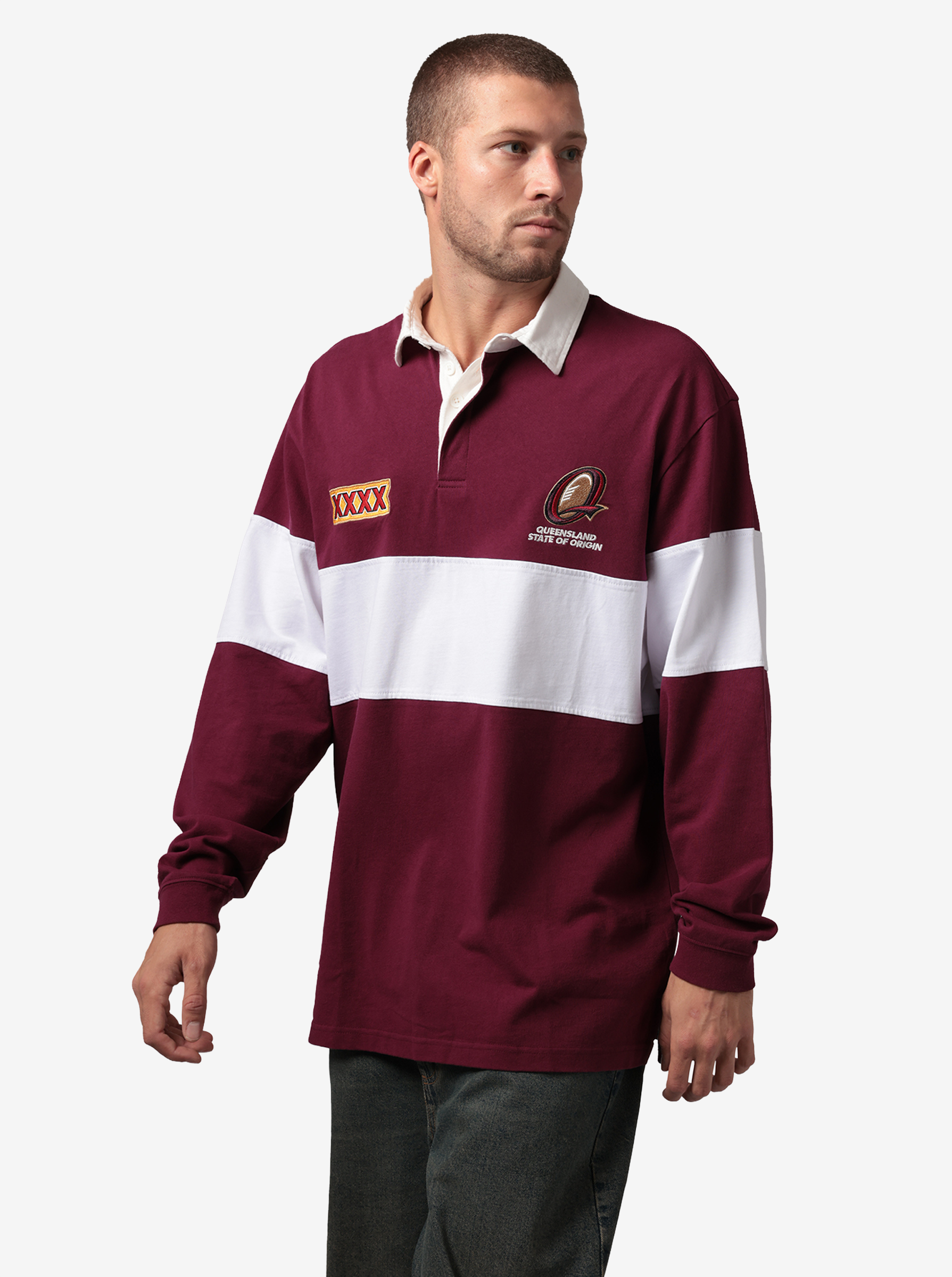 Queensland Maroons Paneled Rugby Top