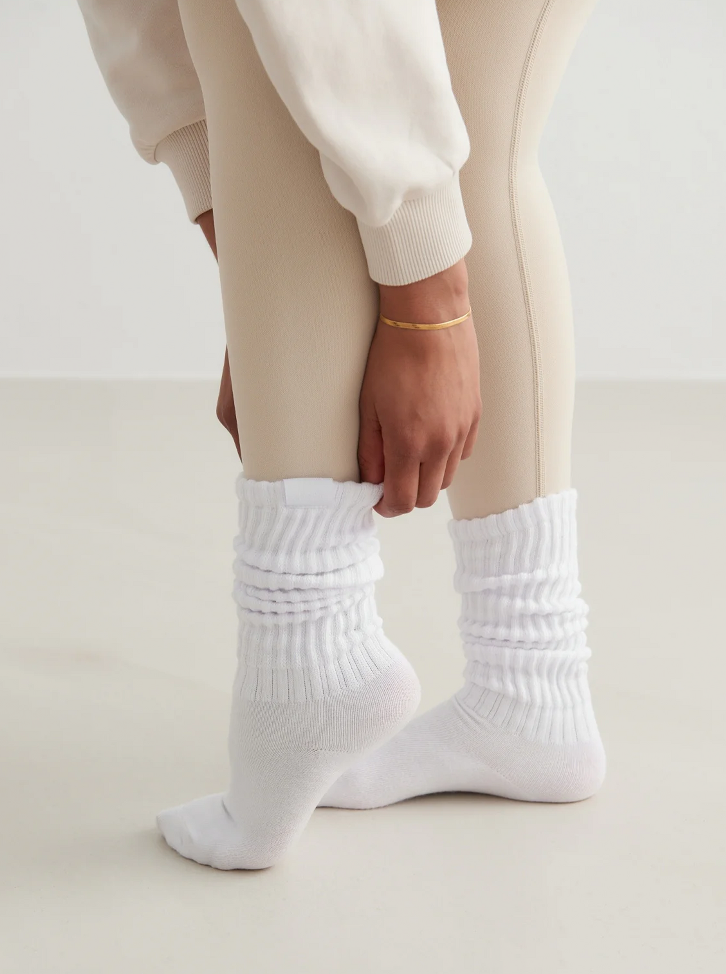 White Slouch Sock