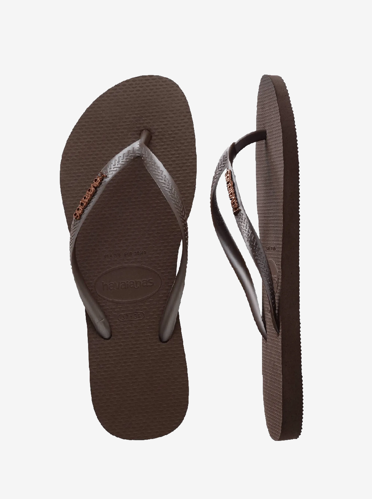 Slim Logo Metallic Flip Flops