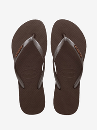 Slim Logo Metallic Flip Flops