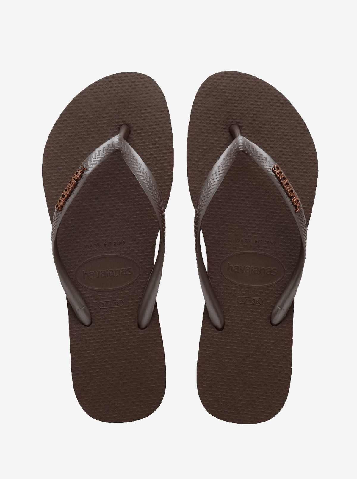 Slim Logo Metallic Flip Flops