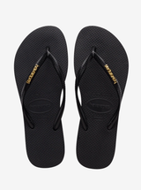 Slim Logo Metallic Flip Flops Womens
