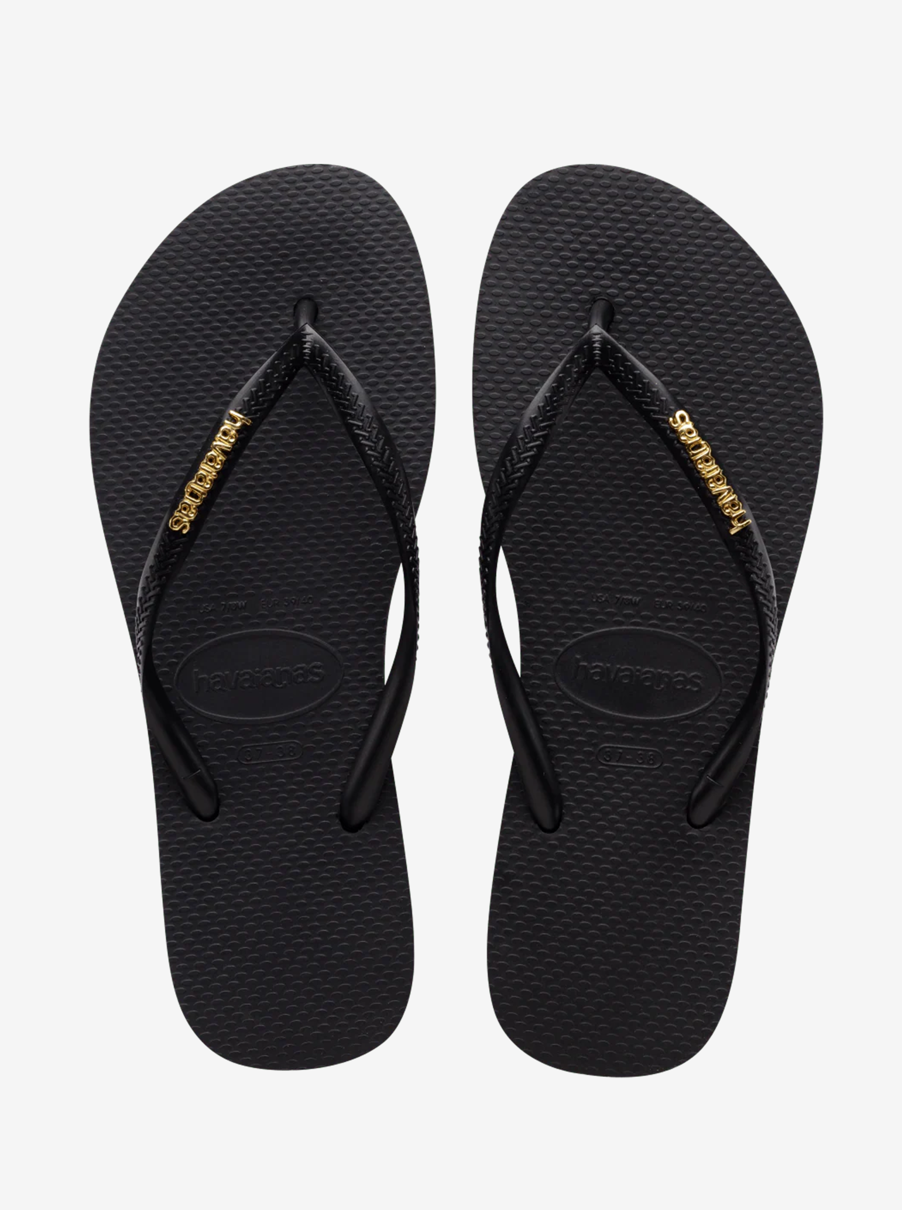 Slim Logo Metallic Flip Flops Womens