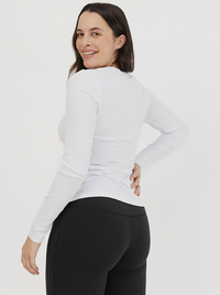 Everyday Rib Long Sleeve In White 