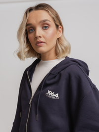 Oversized Zip Hood in Midnight