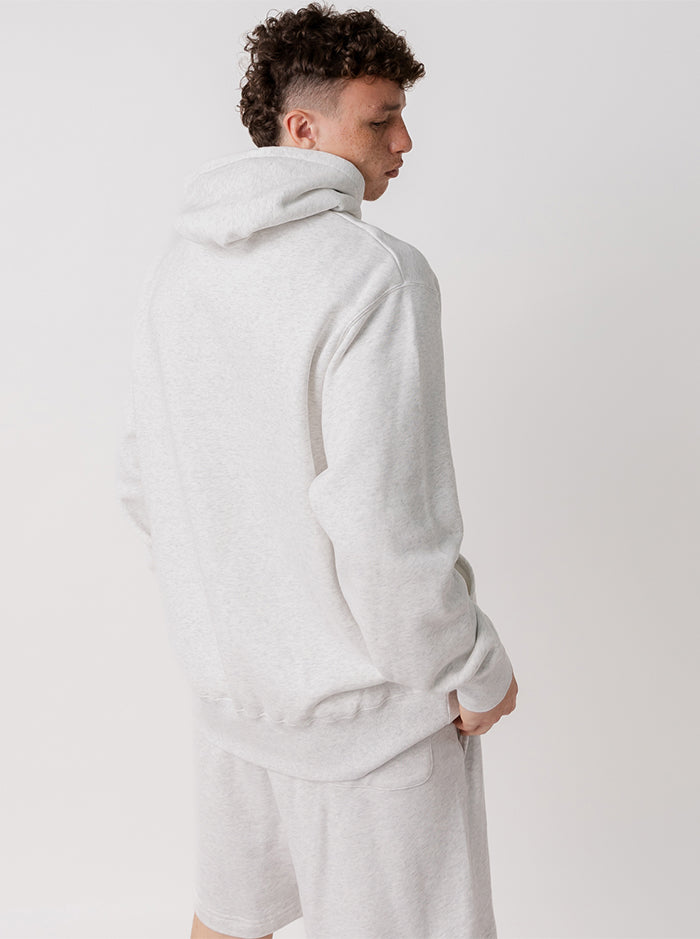 Distressed Arch Heavyweight Pullover in Heather Grey