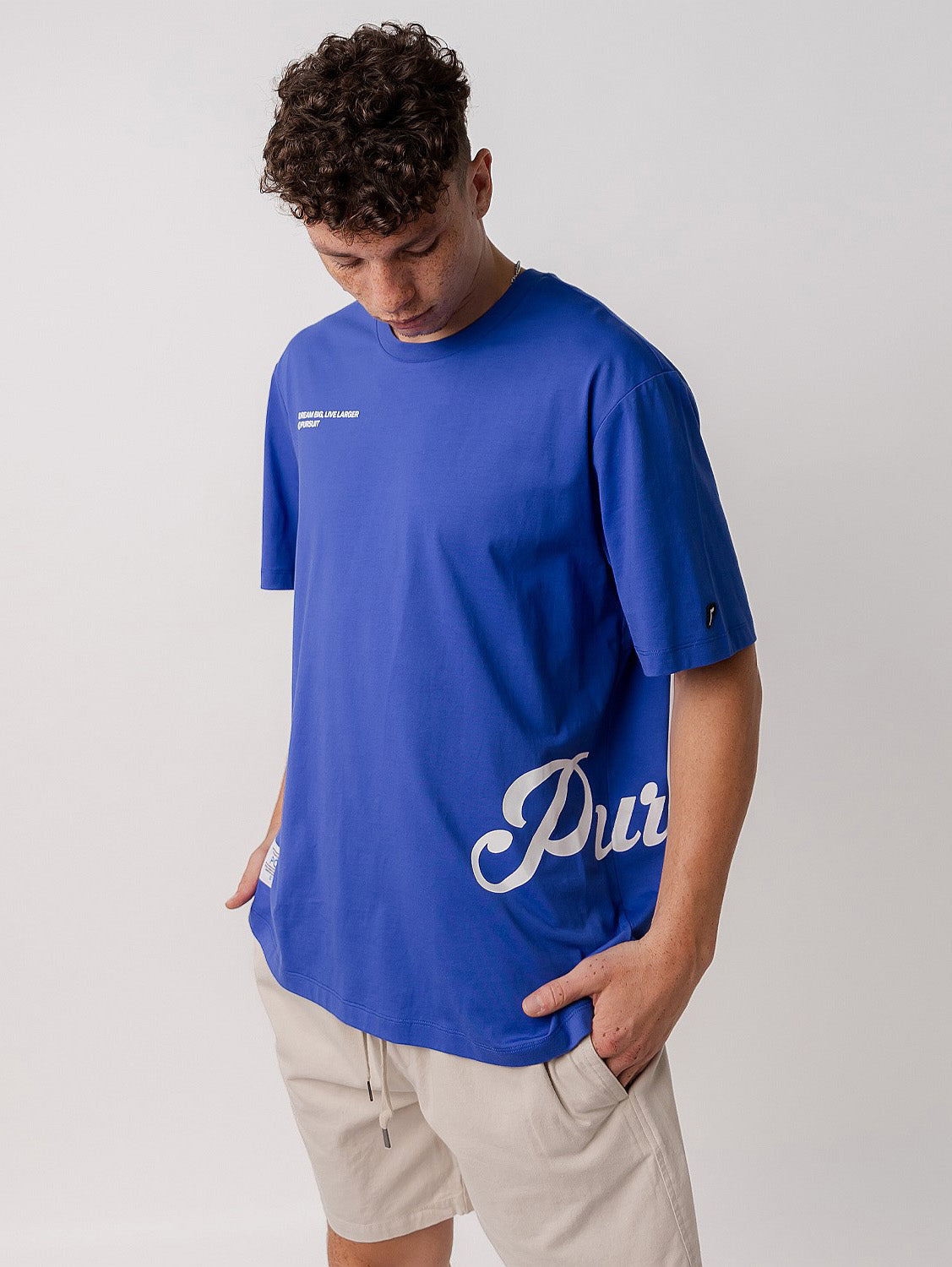 Dream Big Track Tee in Royal Blue