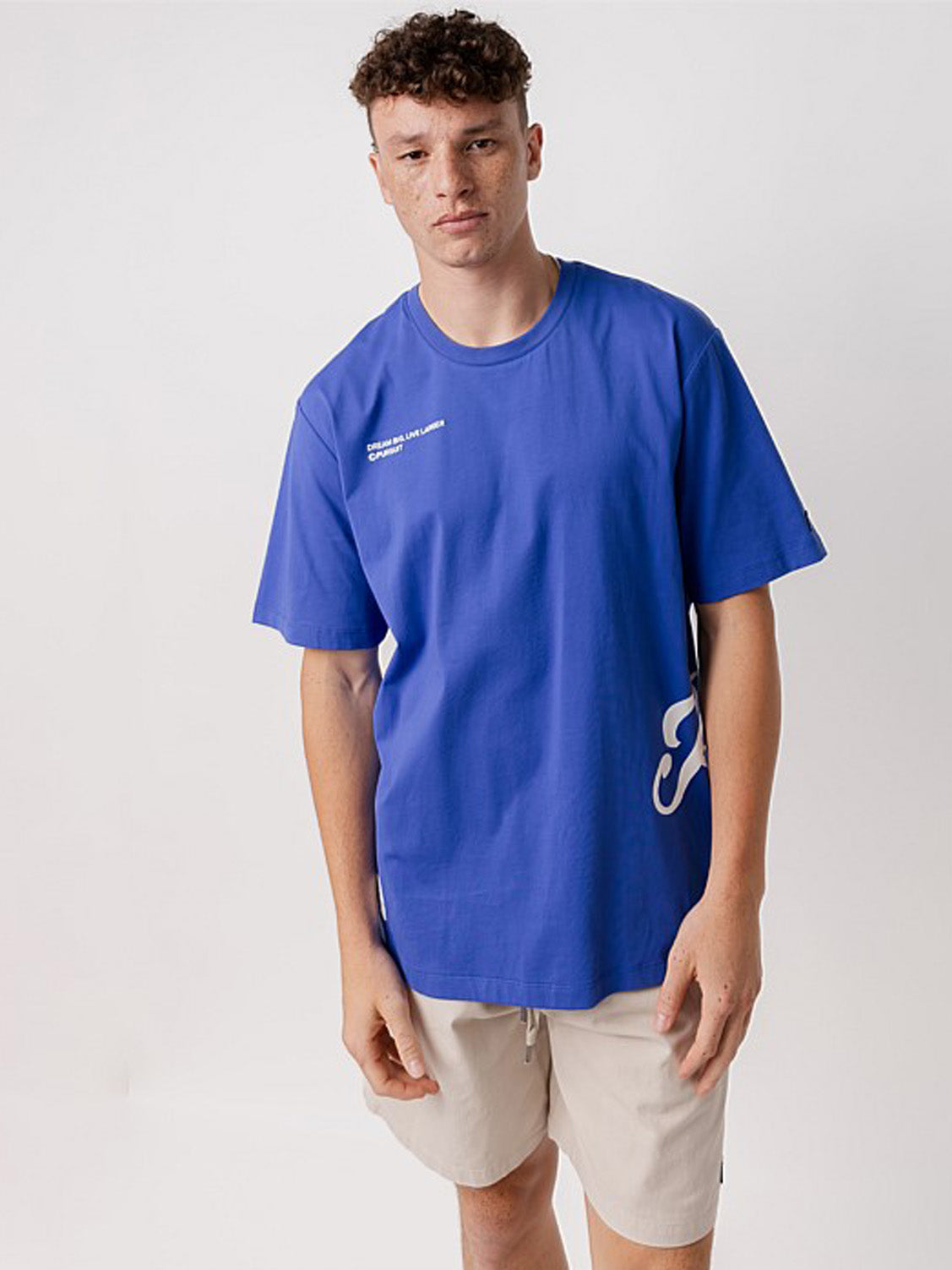 Dream Big Track Tee in Royal Blue