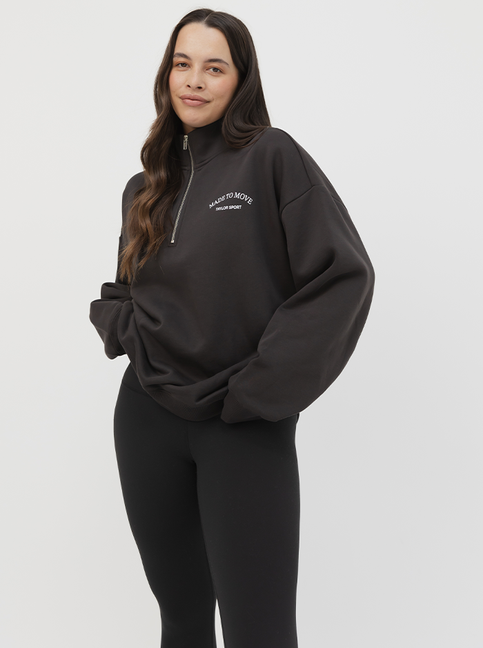 Quarter Zip In Pepper
