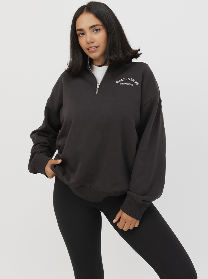Quarter Zip In Pepper