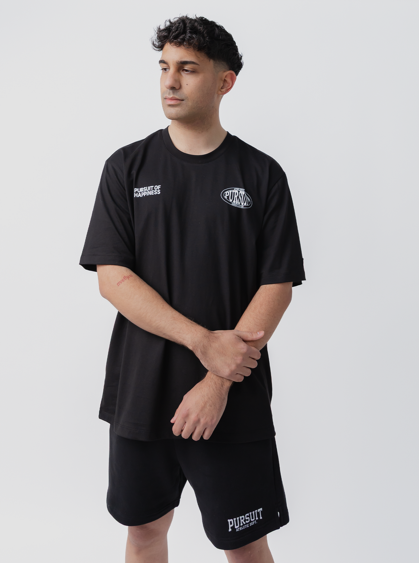 Athletic Track Tee in Court Black