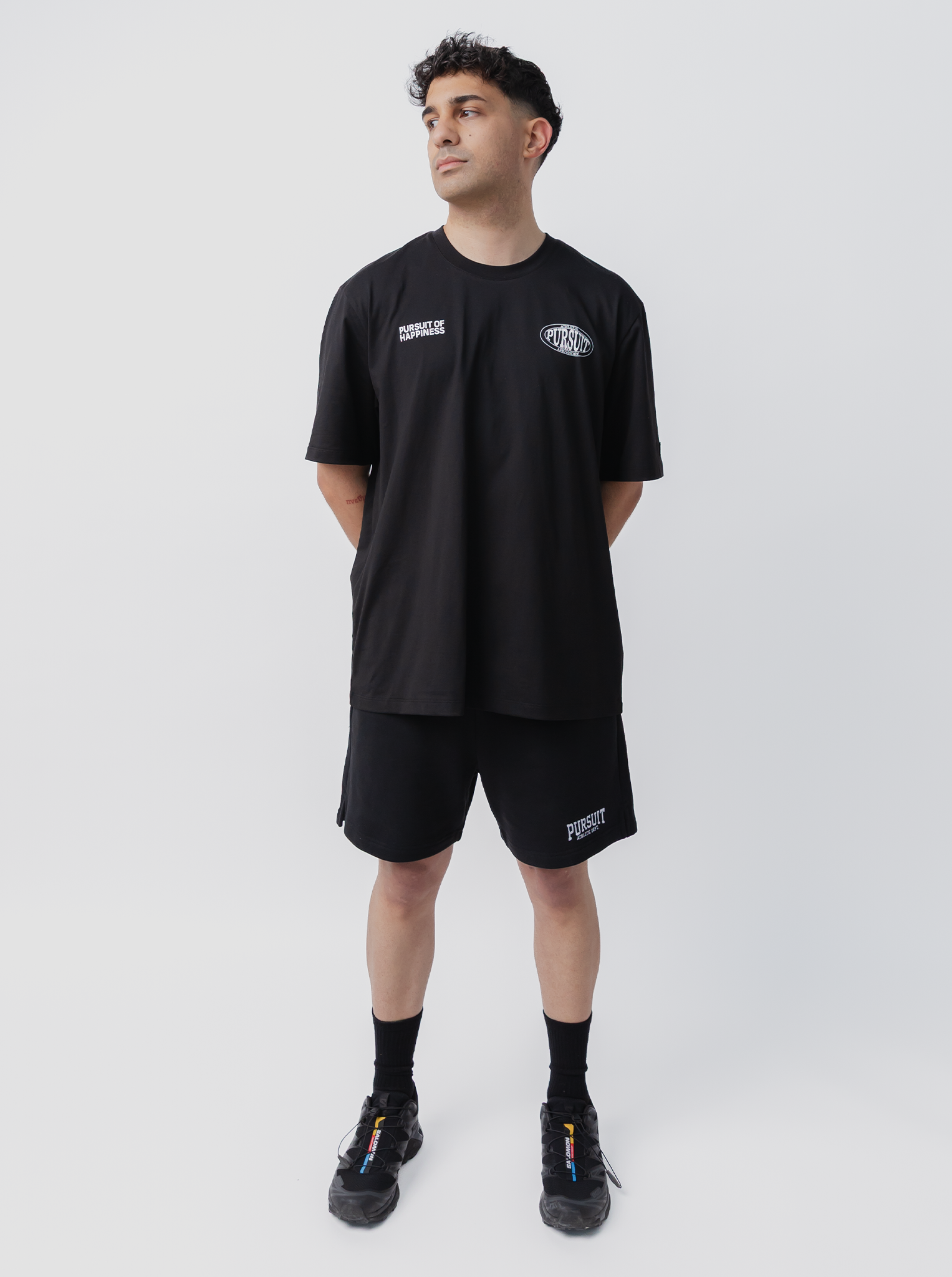 Athletic Track Tee in Court Black