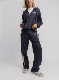 Retro Wide Leg Trackpant in Midnight