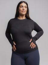 Taylor Long Sleeve Run Top in Black