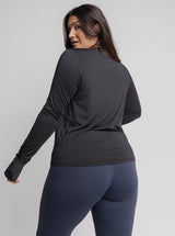 Taylor Long Sleeve Run Top in Black