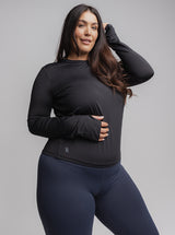 Taylor Long Sleeve Run Top in Black