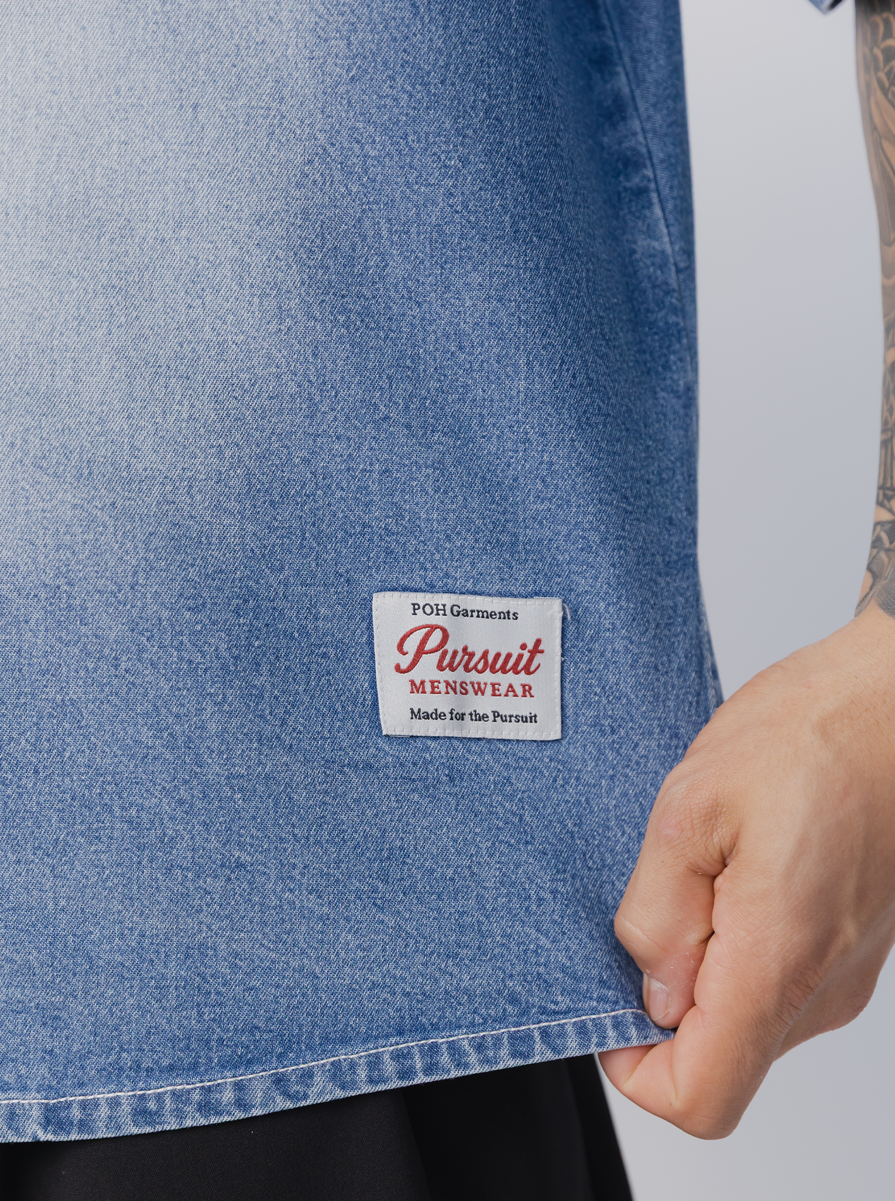 Drift Denim Shirt in Light Wash Denim