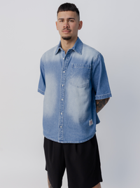 Drift Denim Shirt in Light Wash Denim