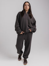 Quarter Zip in Washed Black