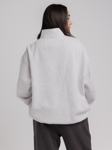 Quarter Zip in White Marle