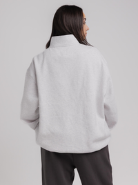 Quarter Zip in White Marle