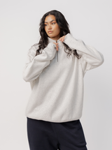 Quarter Zip In Grey Marle