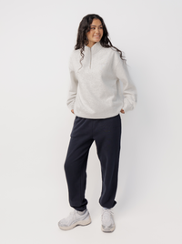 Quarter Zip In Grey Marle