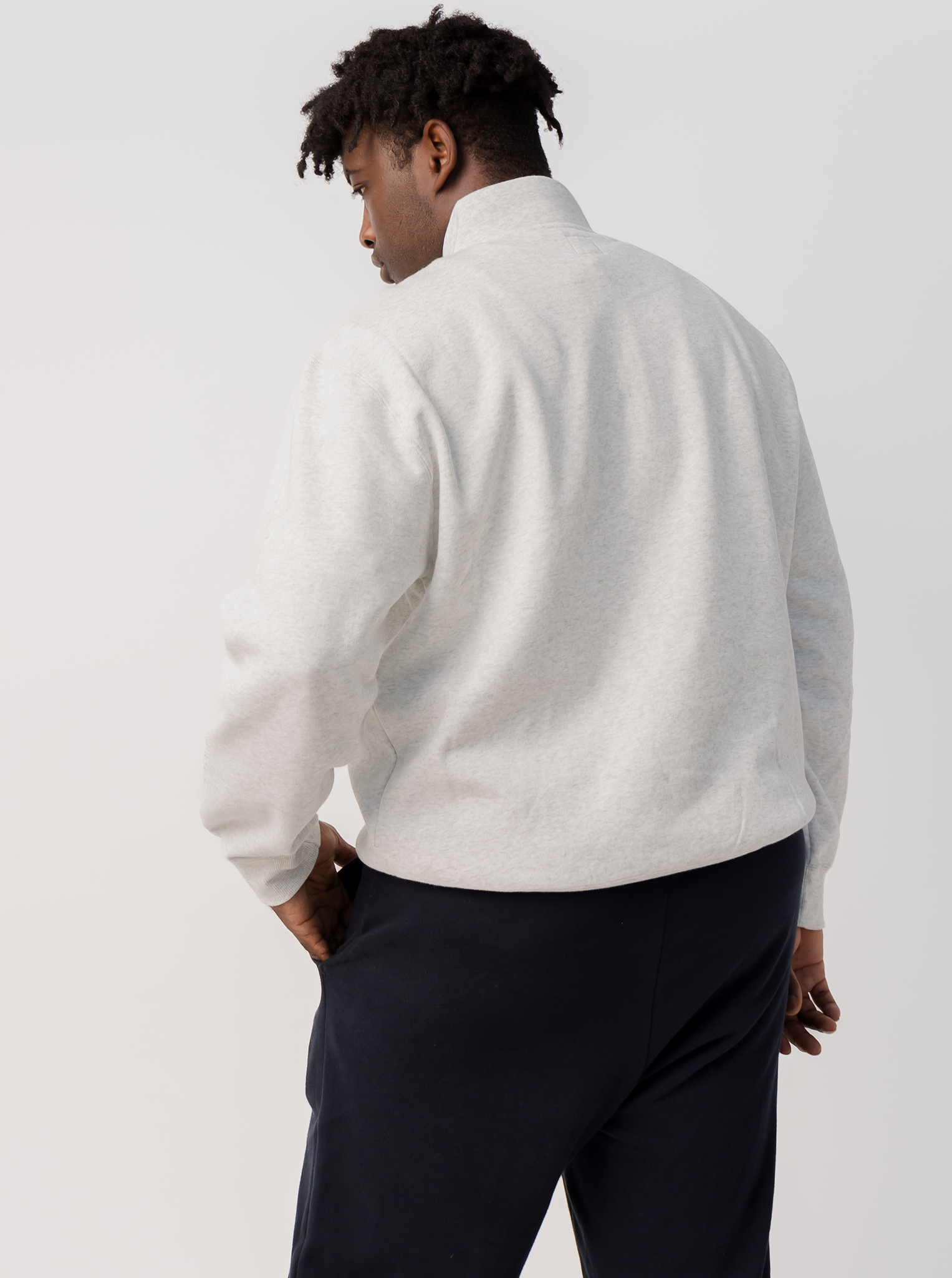 Quarter Zip In Grey Marle