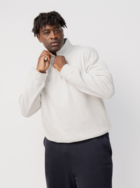 Quarter Zip In Grey Marle